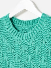 Oliver Bonas Green Chunky Knitted Vest - Image 3 of 5