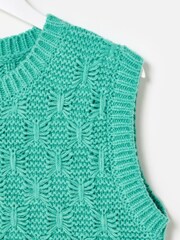 Oliver Bonas Green Chunky Knitted Vest - Image 4 of 5