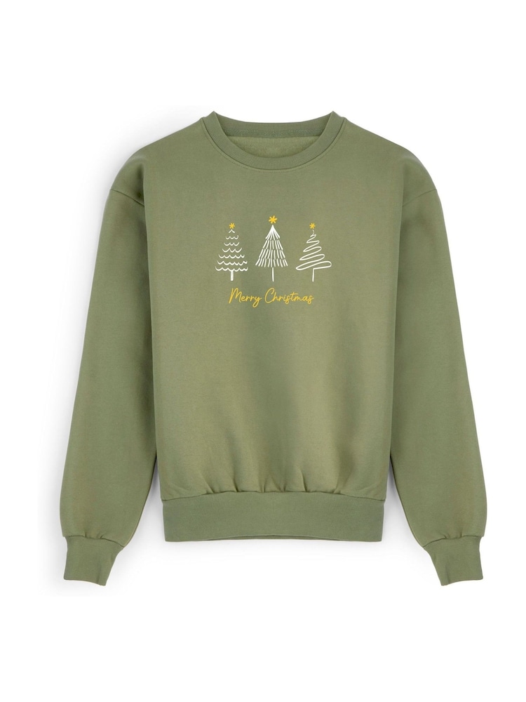 Personalised Unisex Christmas Tree Sweatshirt by Stitch Style - Image 1 of 5