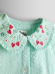 JoJo Maman Bébé Green Collared Sleeveless Button Through Dress - Image 3 of 3
