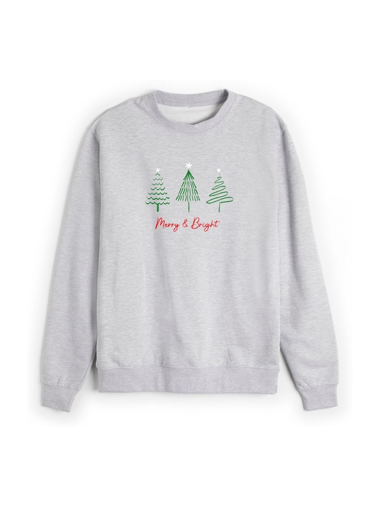 Personalised Unisex Christmas Tree Sweatshirt by Stitch Style - Image 1 of 4 Personalised Unisex Christmas Tree Sweatshirt by Stitch Style - Image 1 of 4