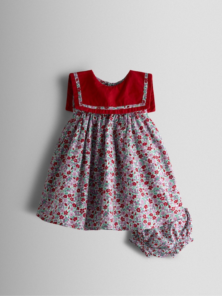 JoJo Maman Bébé Ditsy Floral Sailor Baby Dress - Imaginea 1 din 6
