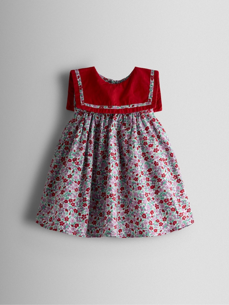 JoJo Maman Bébé Ditsy Floral Sailor Baby Dress - Imaginea 2 din 6