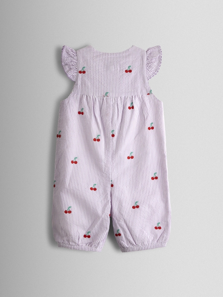 JoJo Maman Bébé Button Front Embroidered Romper - Image 2 of 3