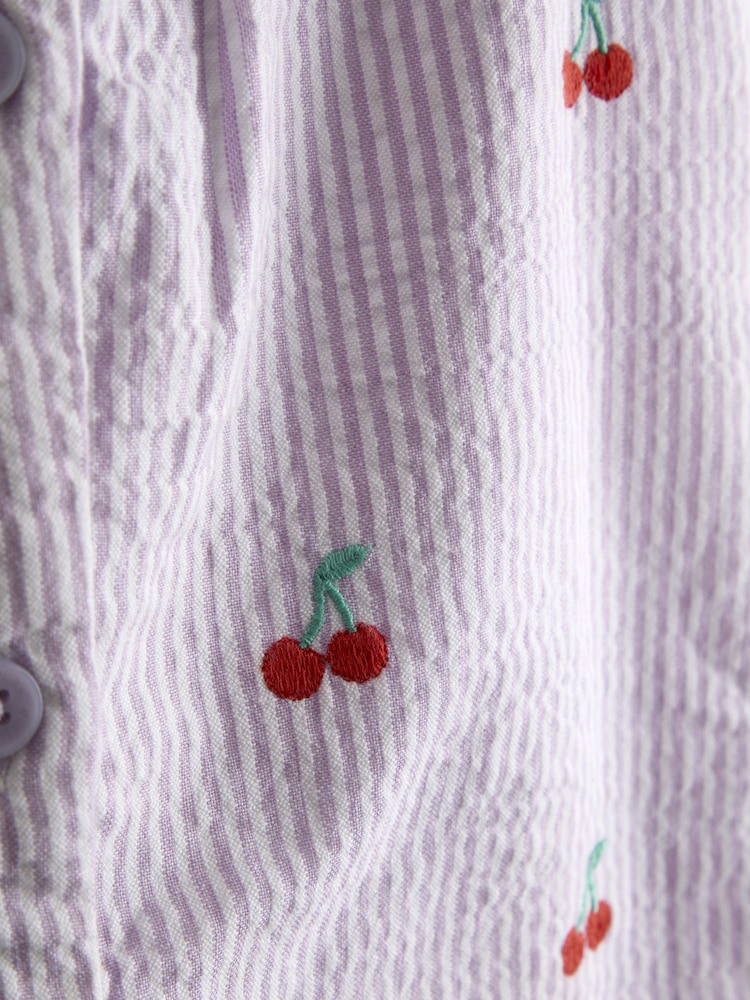 JoJo Maman Bébé Button Front Embroidered Romper - Image 3 of 3