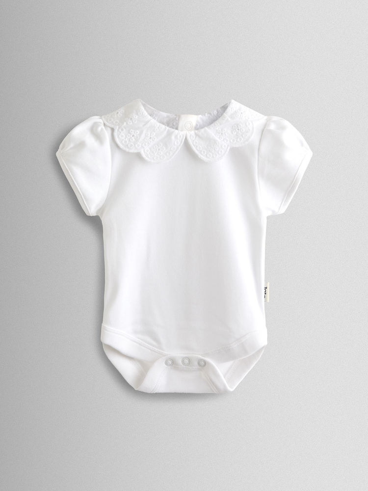 JoJo Maman Bébé White Broderie Collar Body - Image 1 of 3