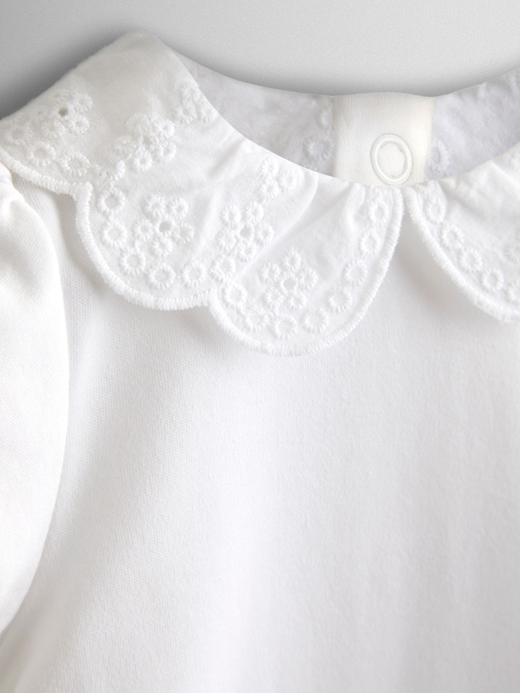 JoJo Maman Bébé White Broderie Collar Body - Image 3 of 3