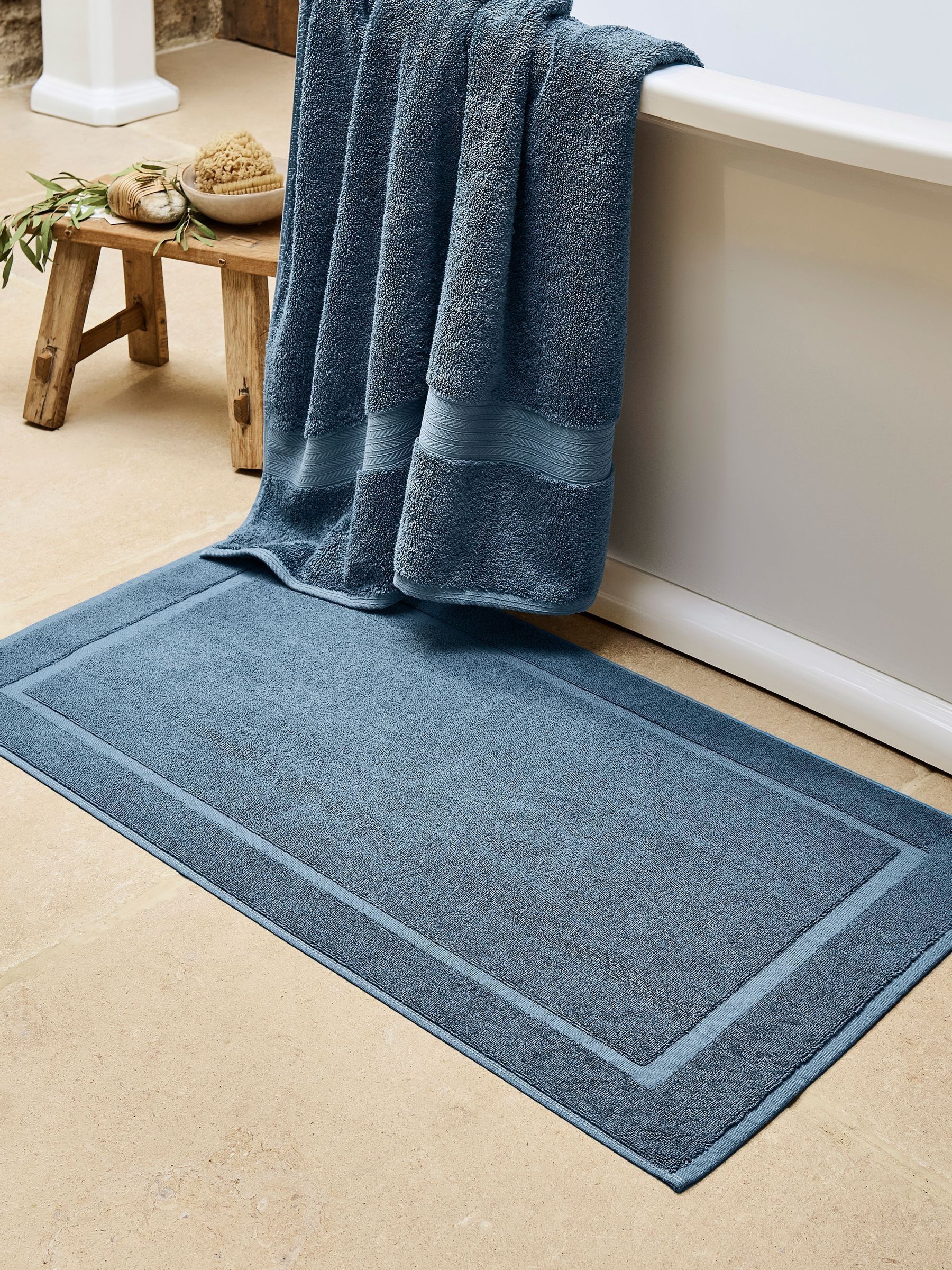 Christy Unisex Denim Renaissance 100% Cotton Bath Mat