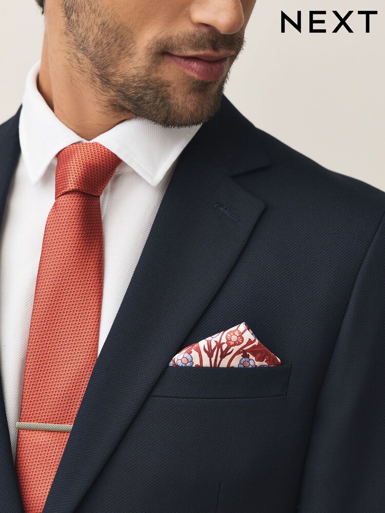 Rust Red Tie and Pocket Square Set - Image 7 of 7 Rust Red Tie and Pocket Square Set - Image 7 of 7