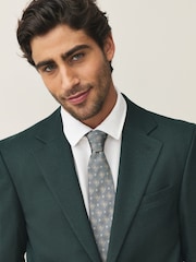 Green Signature Silk Geometric Tie - Image 2 of 5