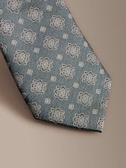 Green Signature Silk Geometric Tie - Image 5 of 5