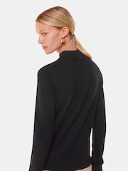 Whistles Black Mira Funnel Neck Knit Jumper - Image 2 of 5