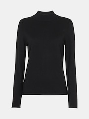 Whistles Black Mira Funnel Neck Knit Jumper - Image 5 of 5