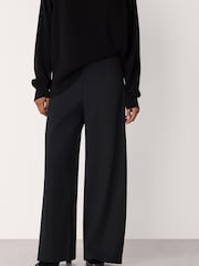 Whistles Black Petite Ponte Wide Leg Trousers - Image 1 of 5