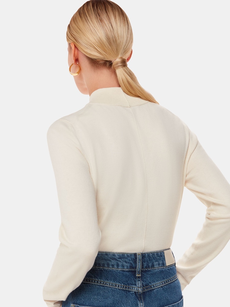Whistles White Mira Funnel Neck Knit Jumper - Image 2 of 5