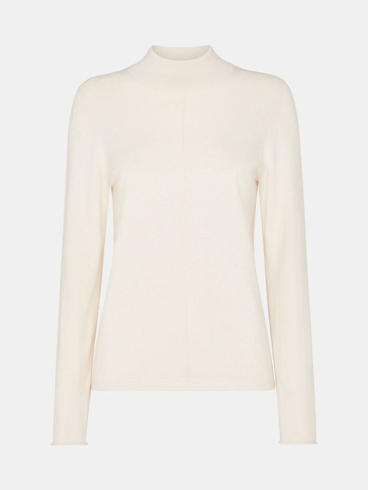 Whistles White Mira Funnel Neck Knit Jumper - Image 5 of 5