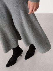 Whistles Grey Knitted Midi Skirt - Image 4 of 5