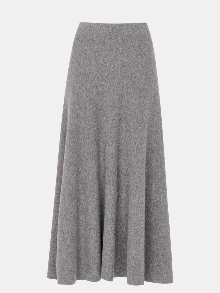 Whistles Grey Knitted Midi Skirt - Image 5 of 5