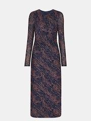 Whistles Blue Abstract Marks Mesh Dress - Image 5 of 5