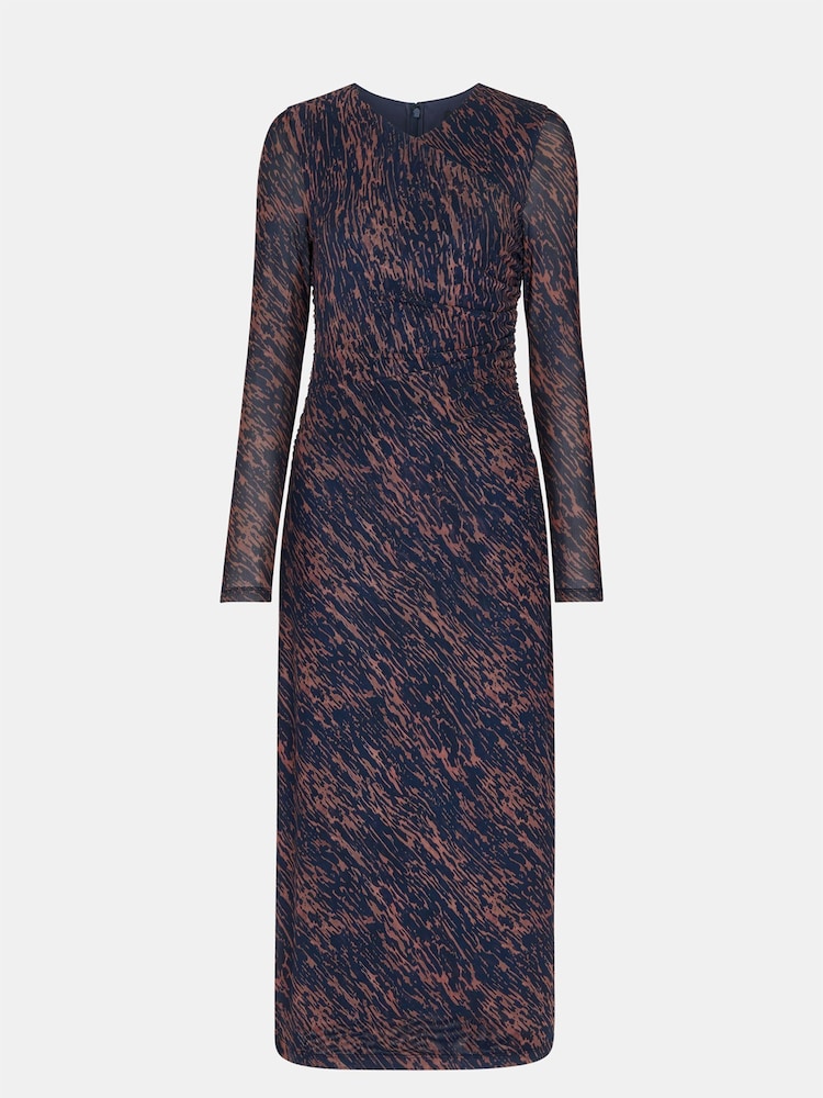 Whistles Blue Abstract Marks Mesh Dress - Image 5 of 5