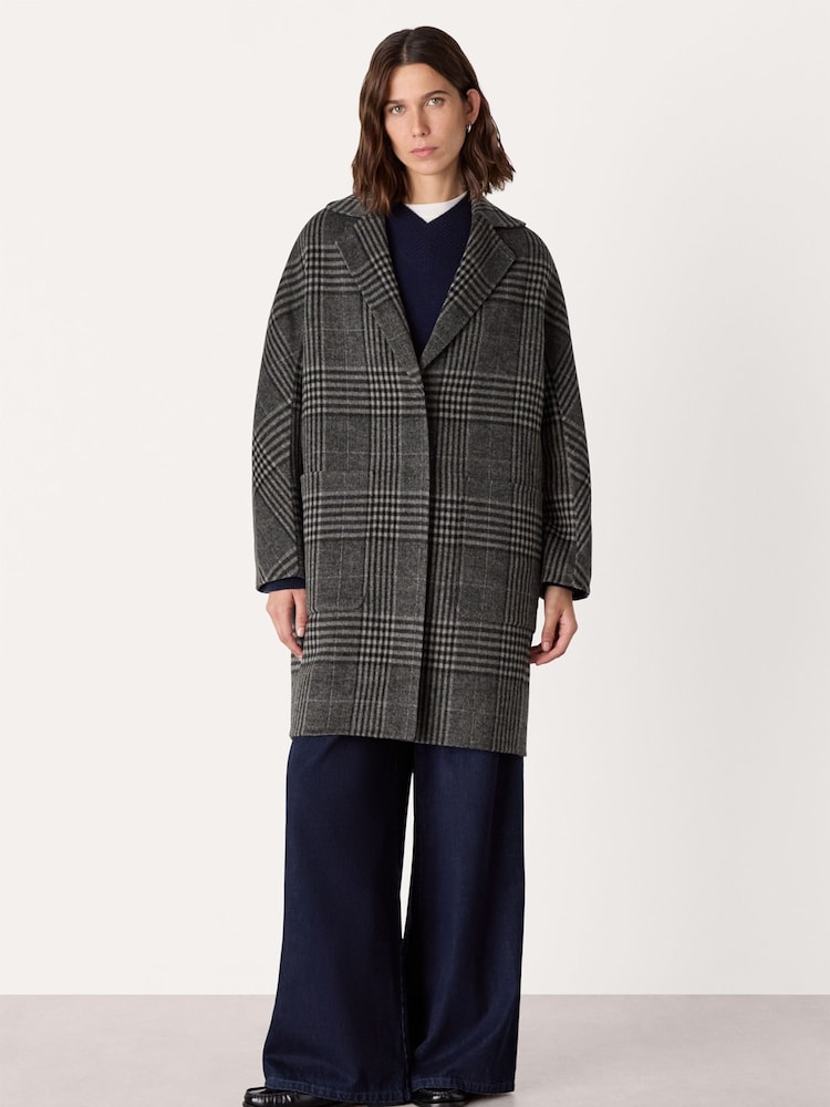 Whistles Grey Cassie Double Face Coat - Image 1 of 5