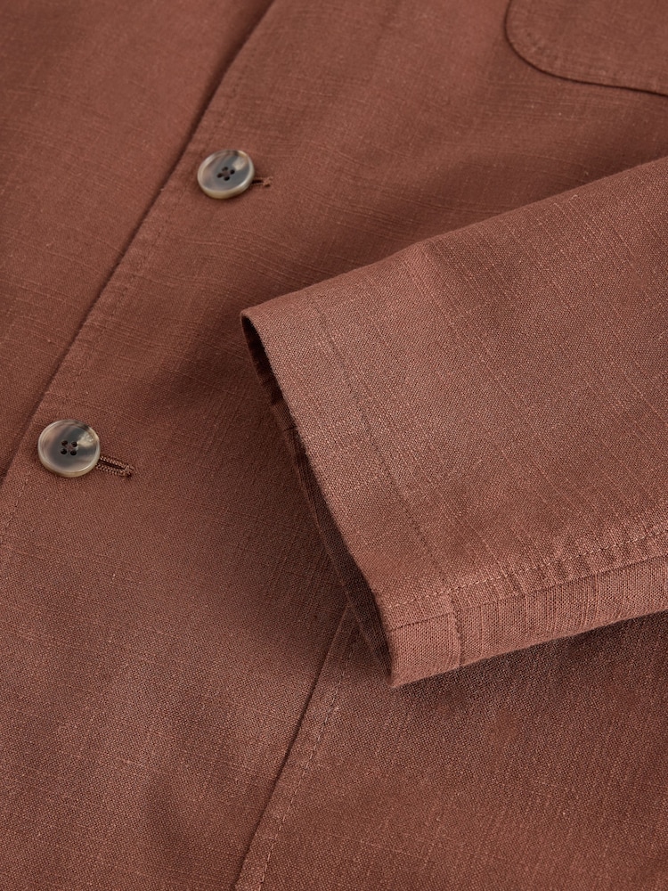 Marrón óxido - Relaxed Fit Cotton Blend Textured Suit Jacket - Imagen 12 de 12 Marrón óxido - Relaxed Fit Cotton Blend Textured Suit Jacket - Imagen 12 de 12