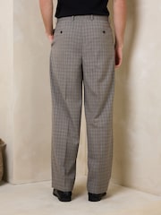 Brown Loose Fit Wool Blend Check Suit Trousers - Image 2 of 10