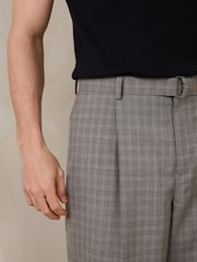 Brown Loose Fit Wool Blend Check Suit Trousers - Image 5 of 10