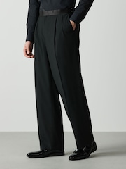 أسود - Loose Fit Tuxedo Suit Trousers - صورة 1 من 6