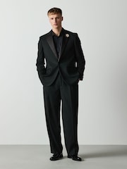 أسود - Loose Fit Tuxedo Suit Trousers - صورة 2 من 6