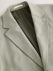 Sage Green Loose Fit Textured Suit Jacket - Image 11 of 14