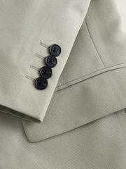 Sage Green Loose Fit Textured Suit Jacket - Image 14 of 14