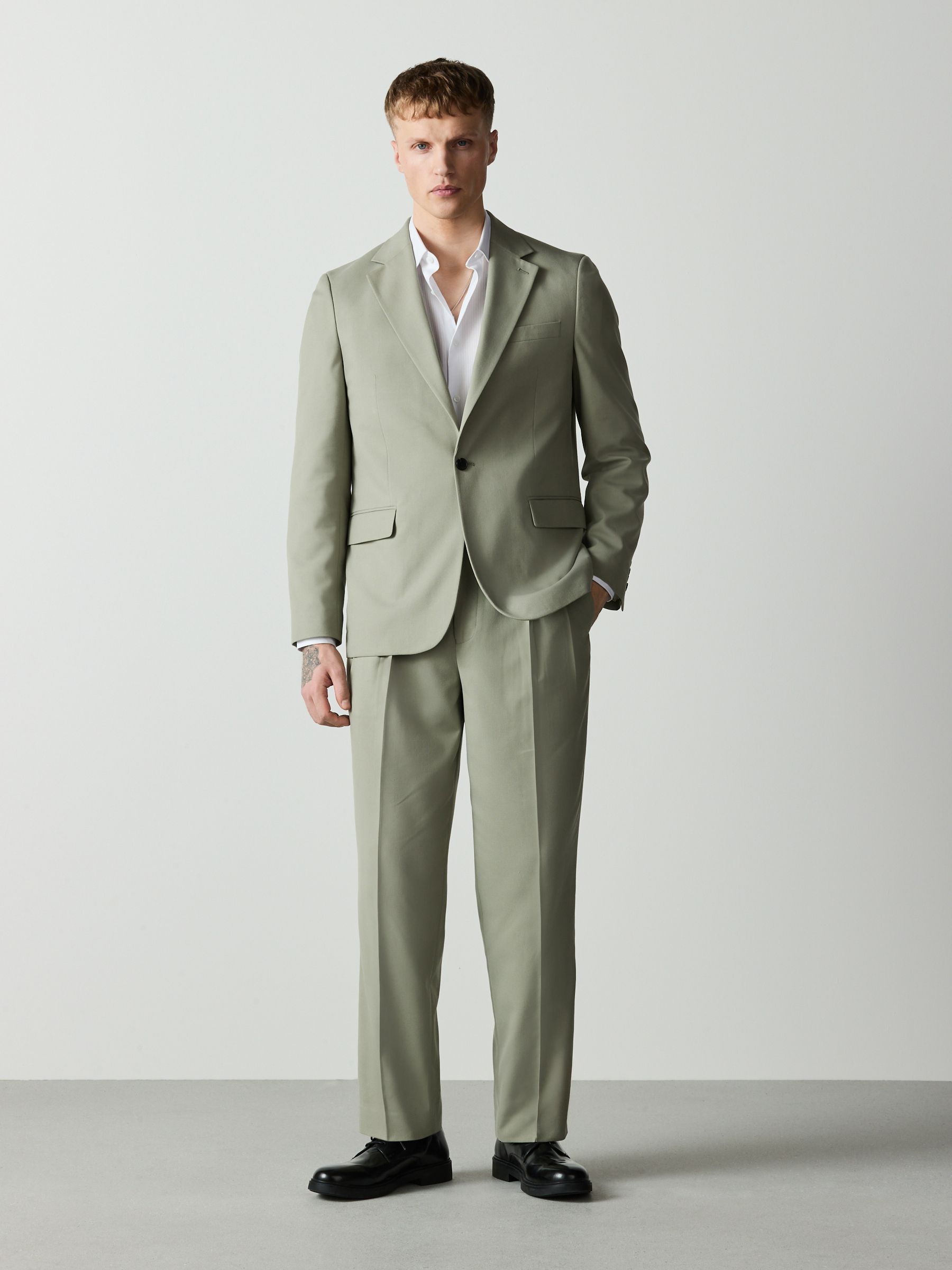 Buy Sage Green Loose Fit Textured Suit Jacket from Next USA