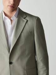 Sage Green Loose Fit Textured Suit Jacket - Image 5 of 14