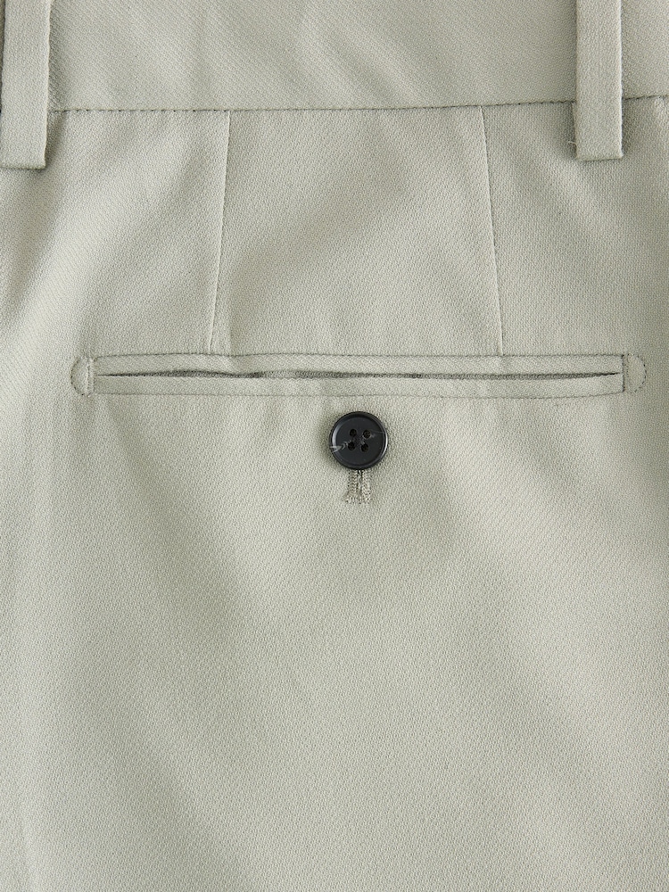 Sage Green Loose Fit Textured Suit Trousers - Image 10 of 10