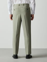 Sage Green Loose Fit Textured Suit Trousers - Image 4 of 10