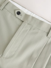 Sage Green Loose Fit Textured Suit Trousers - Image 9 of 10