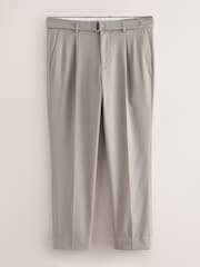 Grey Tailored Fit Textured Suit Trousers - Image 1 of 5