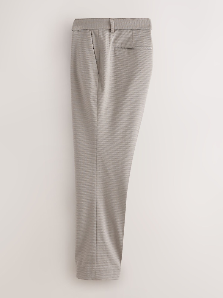 Grey Tailored Fit Textured Suit Trousers - Image 2 of 5