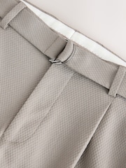 Grey Tailored Fit Textured Suit Trousers - Image 4 of 5