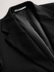 أسود - سترة بدلة بقصة فضفاضة وملمس بارز مع إغلاق معدني بمشبك تصميم رجال الإطفاء - صورة 8 من 8