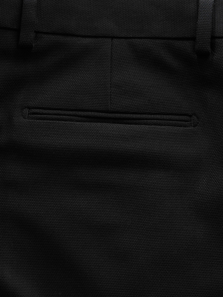 أسود - بنطلون بدلة فضفاض بنقشة مميزة - صورة 10 من 10