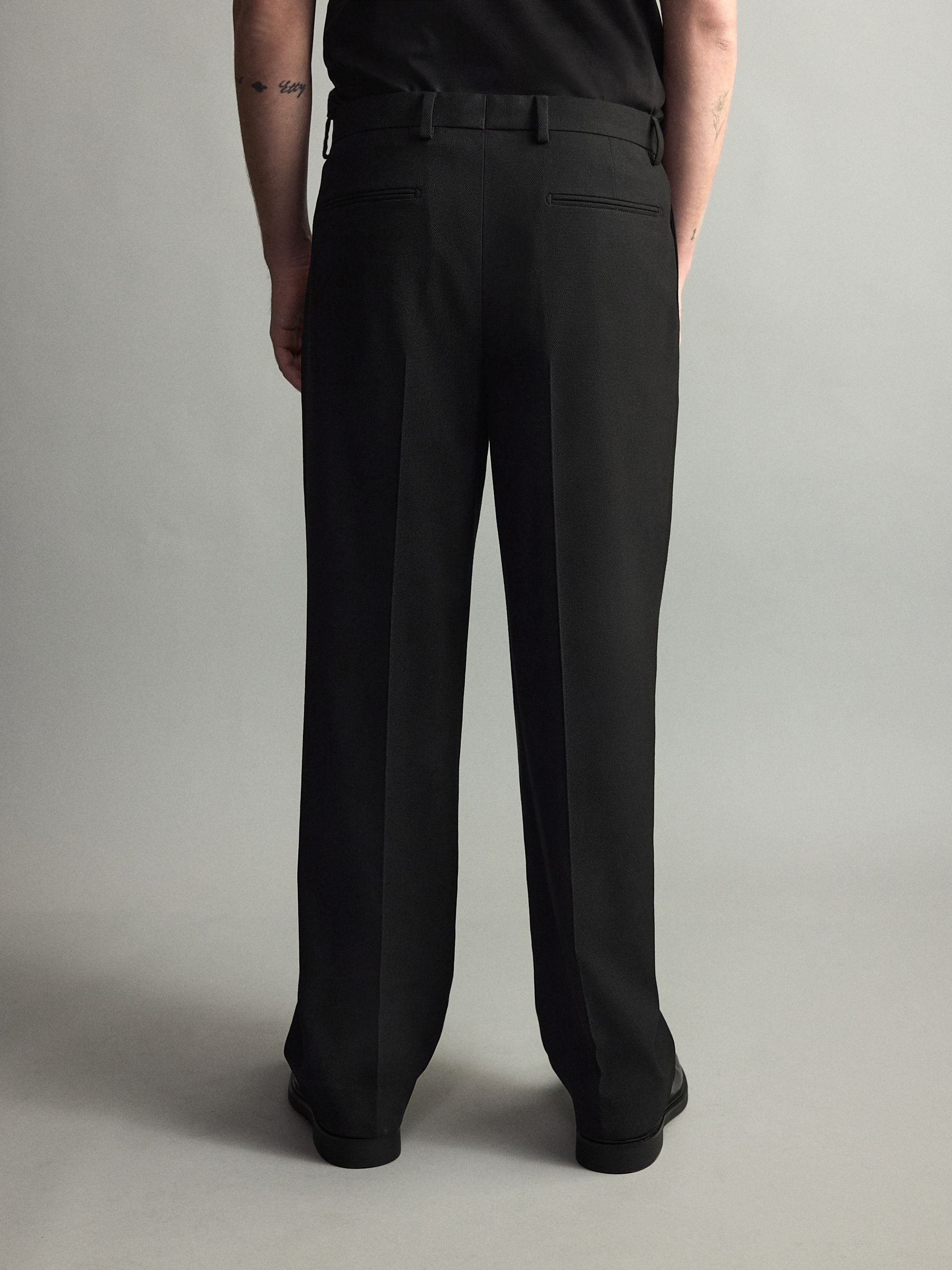 Buy Black Loose Fit Textured Suit Trousers from Next USA
