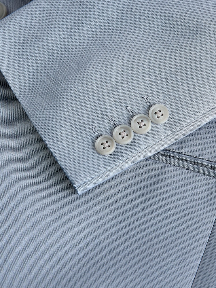 أزرق فاتح - Loose Fit Suit Jacket With Brooch - Image 13 of 13