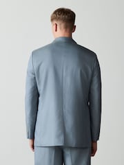أزرق فاتح - Loose Fit Suit Jacket With Brooch - Image 6 of 13
