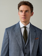 Blue Regular Fit Contrast Fabric Detail Suit Jacket - Image 3 of 4