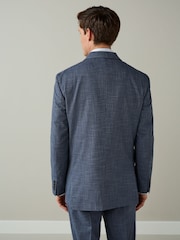 Blue Regular Fit Contrast Fabric Detail Suit Jacket - Image 4 of 4