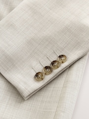 Neutral N.Premium Tailored Fit Double Breasted Wool Blend Motionflex Marl Texture Suit Jacket - Image 11 of 11