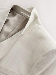 Ουδέτερο - N.Premium Tailored Fit Double Breasted Wool Blend Motion Flex Marl Texture Suit Jacket - Εικόνα 4 από 6
