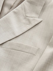 Ουδέτερο - N.Premium Tailored Fit Double Breasted Wool Blend Motion Flex Marl Texture Suit Jacket - Εικόνα 5 από 6